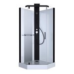 Душевая кабина Black&White Galaxy G8705, 90 х 90 см, с гидромассажем, стекла прозрачные, профиль черный матовый, 8705900 - фото 1
