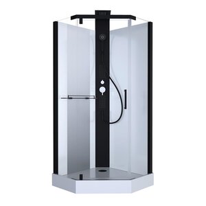 Изображение товара Душевая кабина Black&White Galaxy G8705 с гидромассажем 90x90 см стекла прозрачные