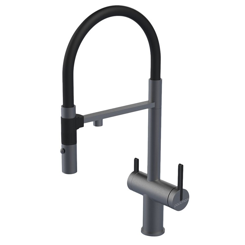Изображение товара Смеситель Paulmark Gravity Gr213888-GM для кухни с подключением фильтра воды