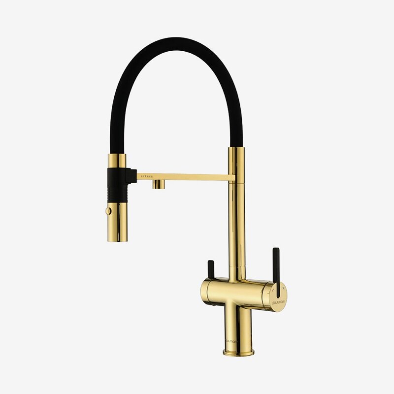 Изображение товара Смеситель Paulmark Gravity Gr213888-G для кухонной мойки под фильтр, золото