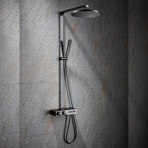 Изображение товара Душевая система Black&White Universe U7815GM, термостатическая, Gun Metal, 7815GM