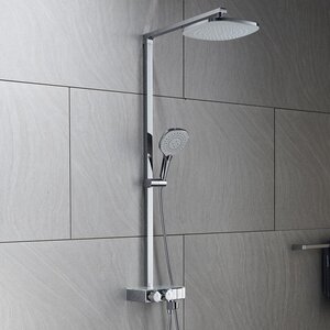 Изображение товара Душевая система Black&White Universe 78550U U7855, термостатическая, с изливом, цвет серебристый хром