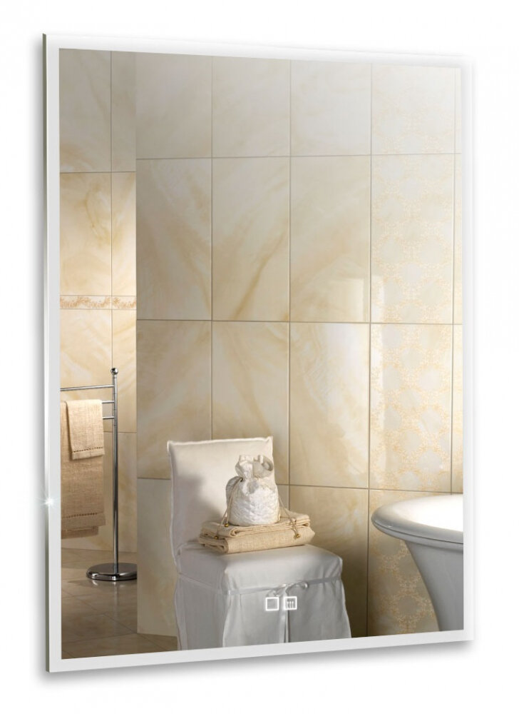 Изображение товара Зеркало Azario Сантана-2 80 x 100 см, с LED подсветкой, диммер, сенсорный выключатель, подогрев, белый, LED-00002320