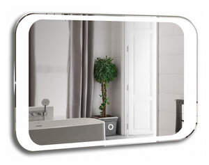 Изображение товара Зеркало Azario Индиго-2 80 x 55 см, с LED подсветкой, сенсорный выключатель, подогрев, белый, ФР-00001702