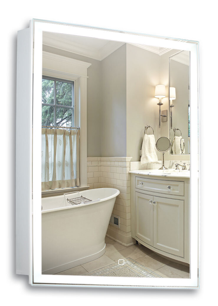 Изображение товара Зеркальный шкаф Azario Киото 53.4x74.8 см с подсветкой и розеткой белый