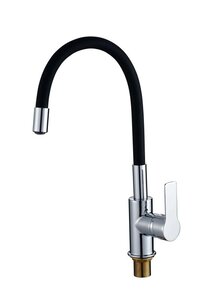 Изображение товара Смеситель Rush Siple SI7335-60Black для кухонной мойки, с гибким изливом, хром/черный матовый