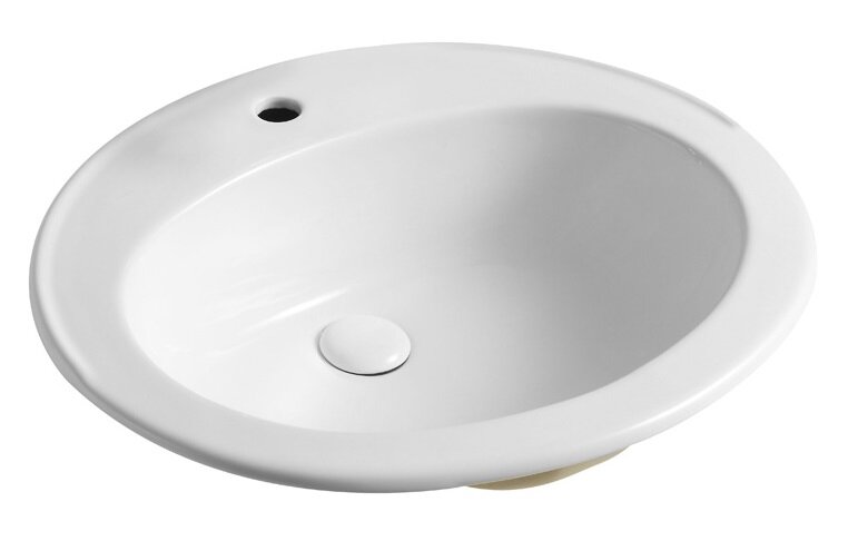 Изображение товара Раковина Azario 56.5 см без перелива, 1 отверстие, белый, AZ-404