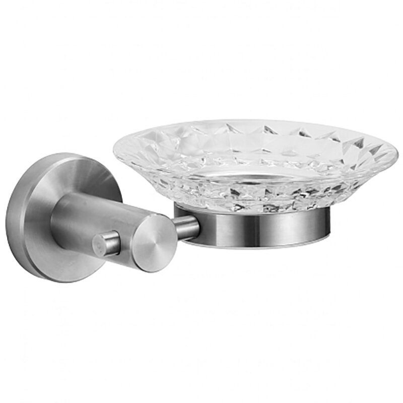 Изображение товара Мыльница Savol 56, стеклянная, с настенным держателем, цвет сатин, S-005659