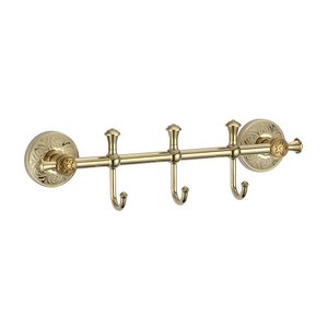 Изображение товара Планка с крючками Savol 58b 3 крючка золото настенная стиль ретро Россия