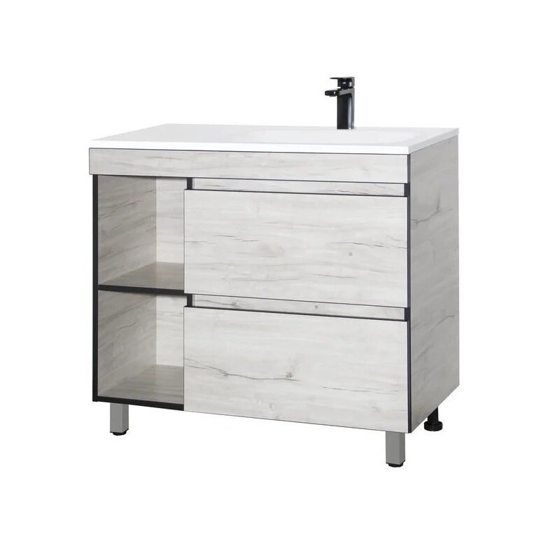 Изображение товара Тумба под раковину Style Line Берлин 90 Plus 90 см напольная серый