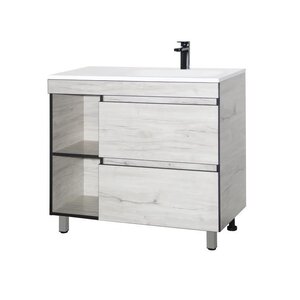 Изображение товара Тумба под раковину Style Line Берлин 90 Plus 90 см напольная серый