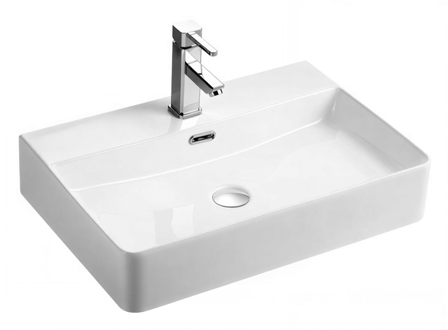 Изображение товара Раковина Azario AZ-2173 60 см с переливом, белая
