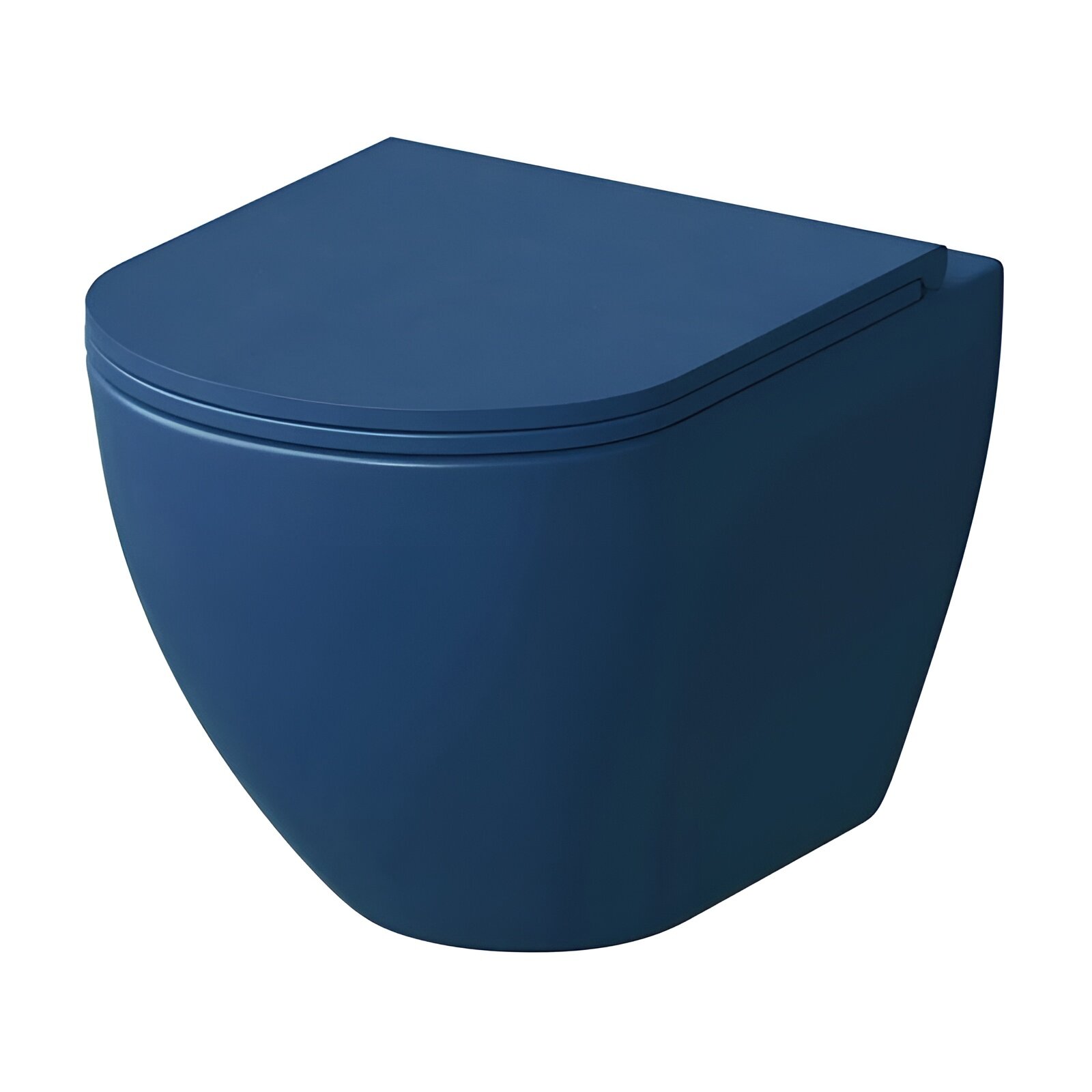 Изображение товара Подвесной унитаз Grossman безободковый с микролифтом и синим матовым покрытием