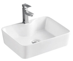 Изображение товара Раковина Azario 48 см накладная, без перелива, 1 отверстие, белый, AZ-2010
