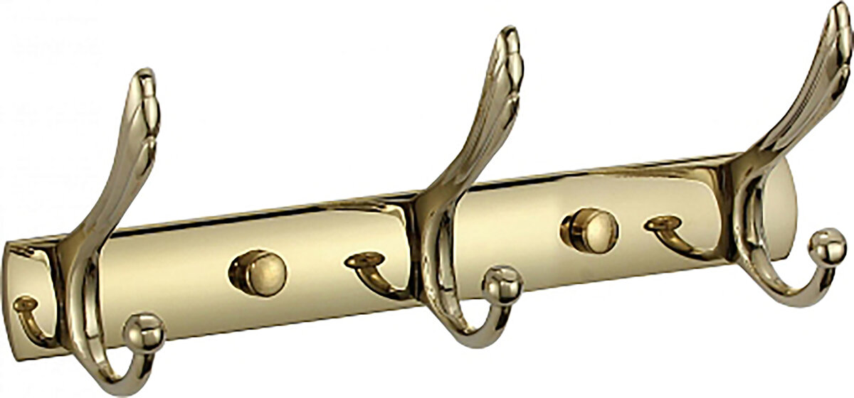Изображение товара Планка с крючками Savol, 3 крючка, цвет золото, S-00113B