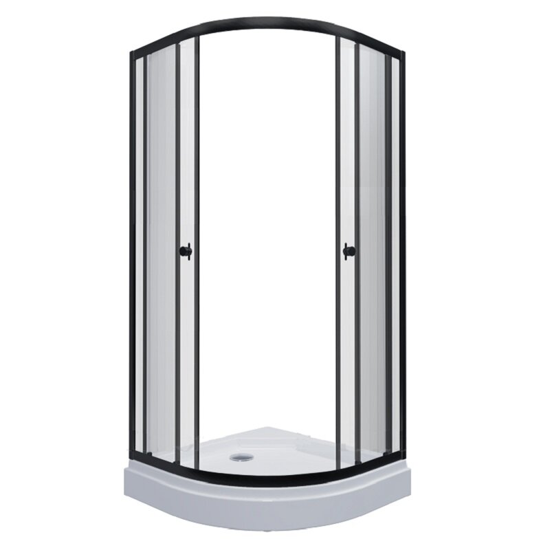 Изображение товара Душевой уголок Triton Альфа 90x90 с четверть круга и черным профилем