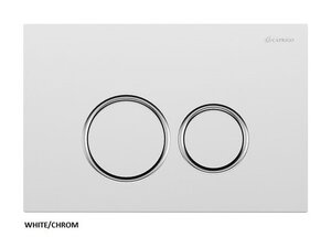 Изображение товара Клавиша смыва Caprigo DEW-R ABS, кнопки круглые, белый/хром, DA001-white/crm (УК051837)