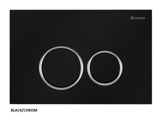 Изображение товара Клавиша смыва для унитаза Caprigo DEW-R ABS, круглая, черный хром, 24.4x3x16.2 см