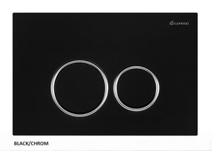 Изображение товара Клавиша смыва Caprigo DEW-R ABS, кнопки круглые, черный/хром, DA001-black/crm (УК051838)