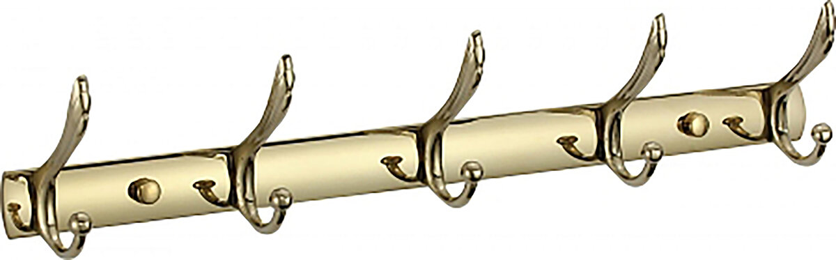 Изображение товара Планка с крючками Savol, 5 крючков, цвет золото, S-00115B