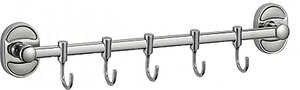 Изображение товара Планка с крючками Savol 70, 5 крючков, цвет хром, S-008205