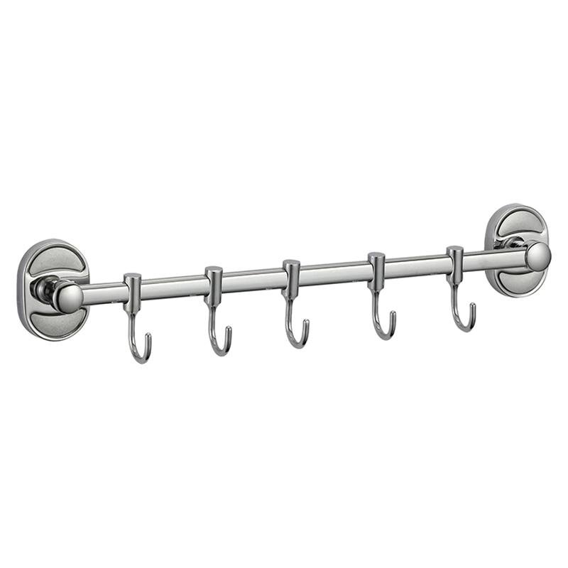 Изображение товара Планка с крючками Savol 70, 5 крючков, цвет хром, S-008205