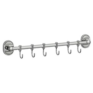 Изображение товара Планка с крючками Savol 70, 6 крючков, цвет хром, S-008206