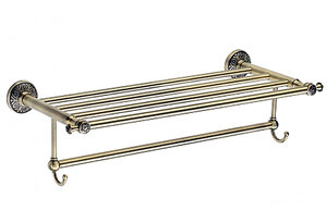 Изображение товара Полка для полотенец Savol 58c, 60 см, бронза, 2 крючка, настенная