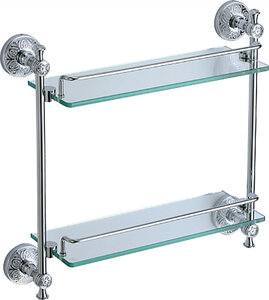Изображение товара Полка Savol 58a, стеклянная, двойная, 40 см, цвет хром, S-005822A