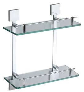 Изображение товара Полка Savol 65a, стеклянная, двойная, цвет хром, S-06522A