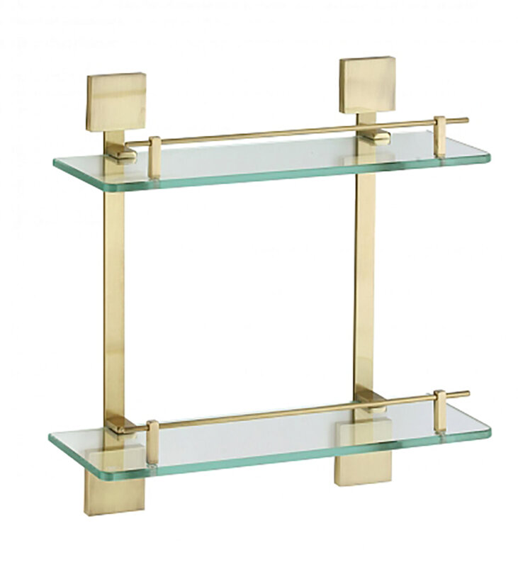 Изображение товара Стеклянная двойная полка Savol 65c бронза настенная с гарантией 5 лет