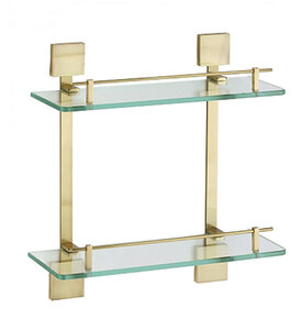 Изображение товара Стеклянная двойная полка Savol 65c бронза настенная с гарантией 5 лет