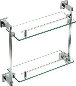 Изображение товара Полка Savol 95, стеклянная, двойная, цвет хром, S-09522