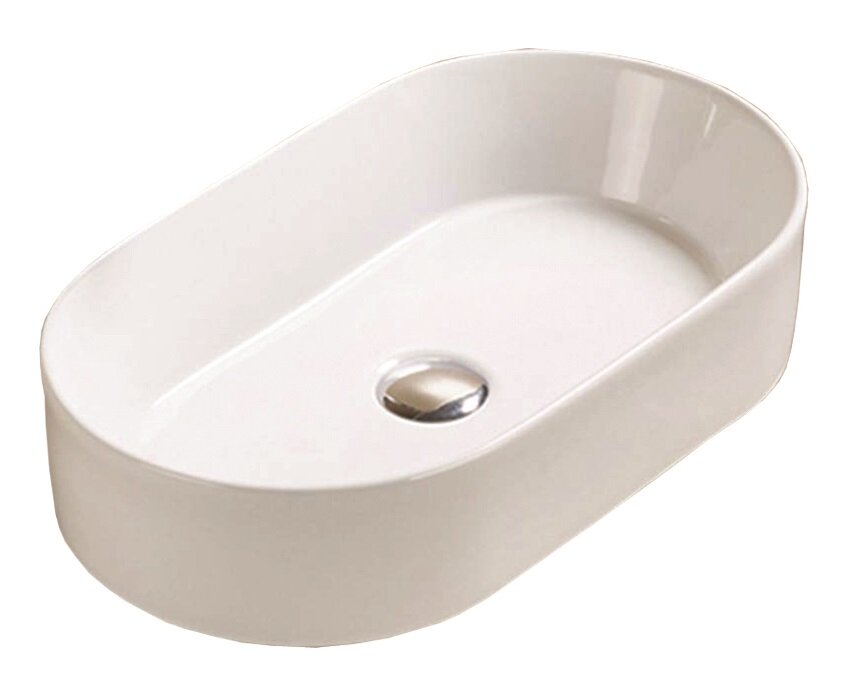 Изображение товара Раковина Azario 52.5 см накладная без перелива белая овальная