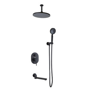 Изображение товара Душевая система Bronze De Luxe Scandi 14582/1B, скрытый монтаж, с изливом, черный матовый