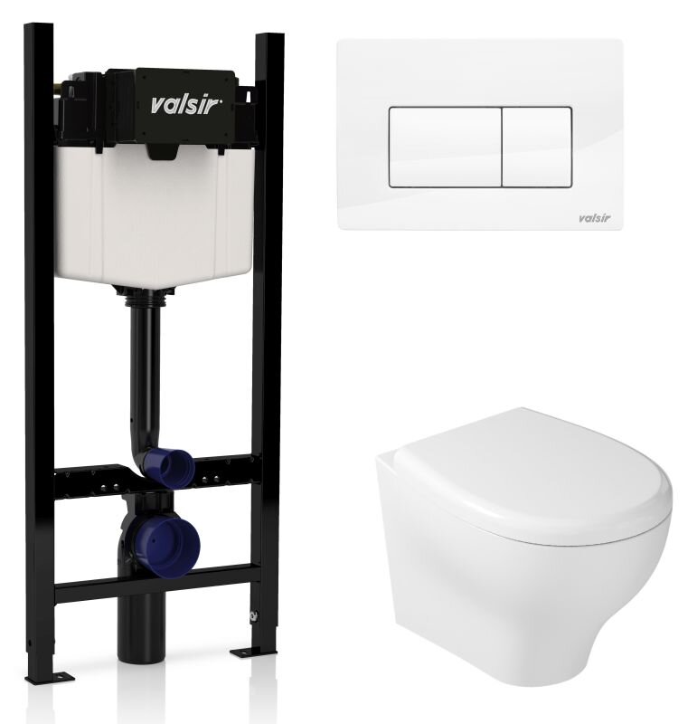 Изображение товара Инсталляция Valsir с безободковым унитазом Galassia Eden 7212, сиденье и кнопка