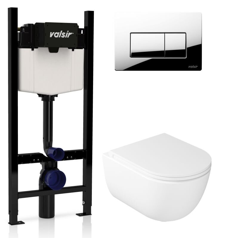 Изображение товара Инсталляция Valsir с безободковым унитазом Galassia Dream 7334 комплект 4в1