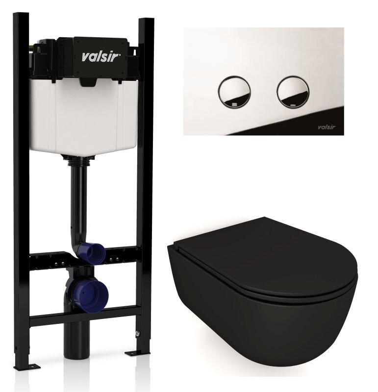 Изображение товара Инсталляция Valsir с безободковым унитазом Dream 7334NEMT и сиденьем