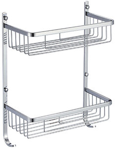 Изображение товара Полка Savol, решетчатая, двойная, цвет хром, S-002522