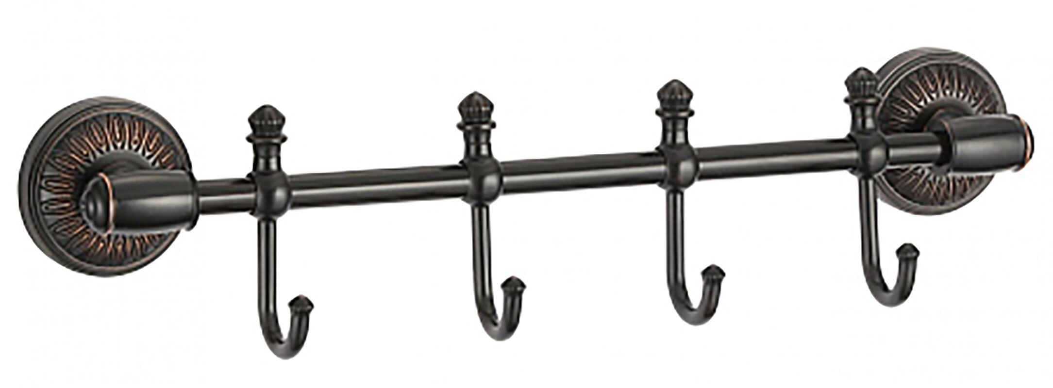 Изображение товара Планка с крючками Savol 66h, 4 крючка, цвет черный, S-006674H