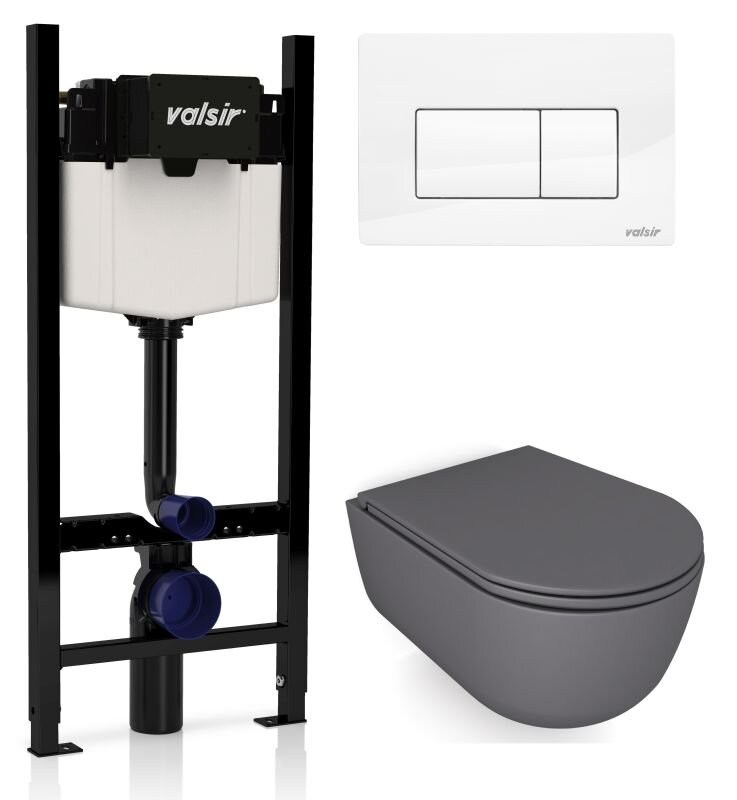 Изображение товара Инсталляция Valsir с безободковым унитазом Dream 7334GM и сиденьем 7330GM