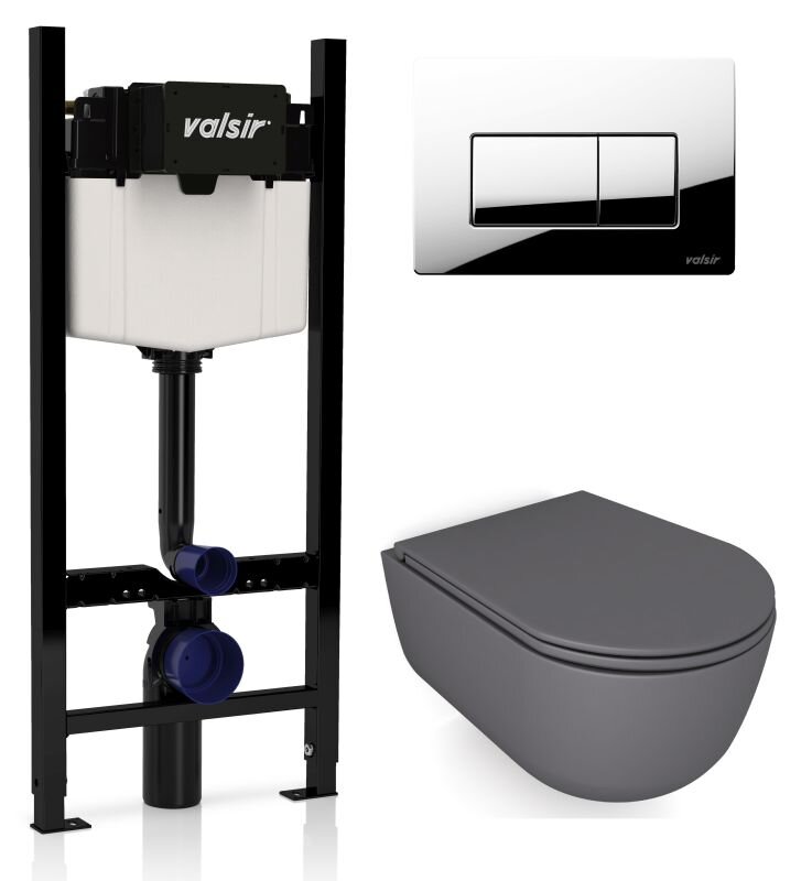 Изображение товара Инсталляция Valsir с безободковым унитазом Galassia Dream 7334GM и сиденьем 7330GM