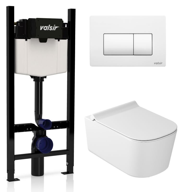 Изображение товара Инсталляция Valsir с безободковым унитазом Galassia MEG11PRO 5486, сиденье, клавиша белый матовый к