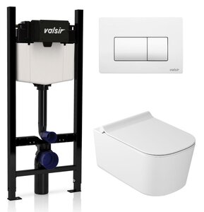 Изображение товара Инсталляция Valsir с безободковым унитазом Galassia MEG11PRO 5486, сиденье, клавиша белый матовый к