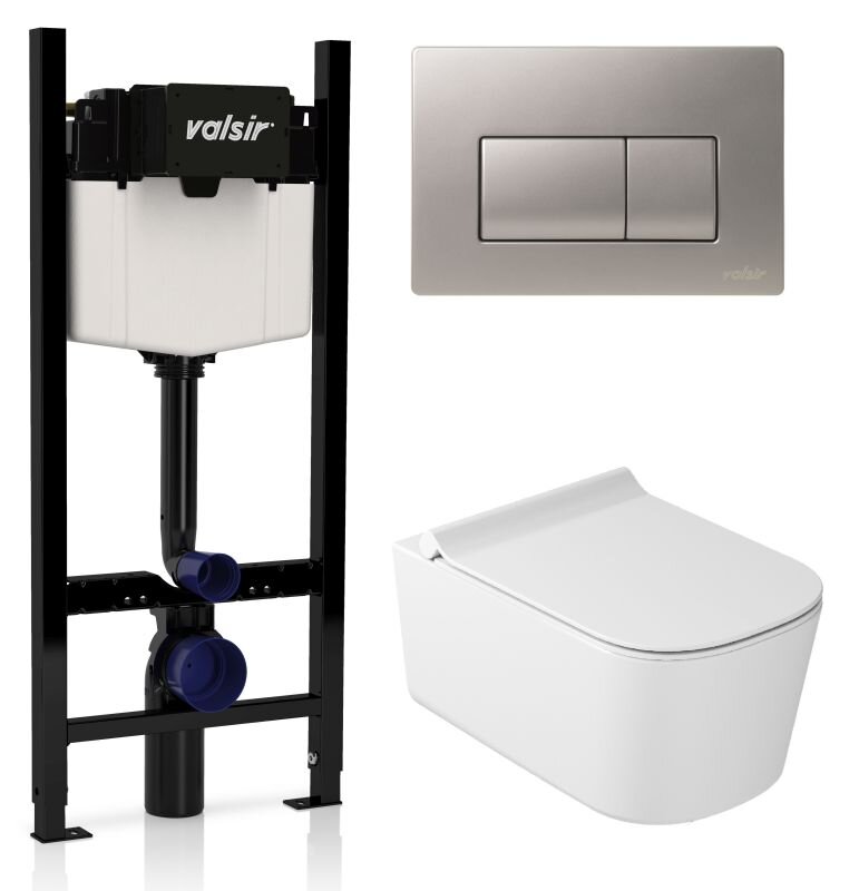 Изображение товара Valsir MEG11PRO 5486: безободковая инсталляция с кнопкой хром матовый