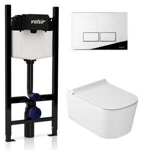 Изображение товара Инсталляция Valsir с безободковым унитазом Galassia MEG11PRO 5486, сиденье, клавиша P3 хром