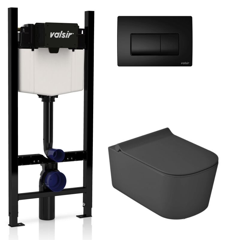 Изображение товара Valsir Galassia MEG11PRO 5486NEMT с инсталляцией 4 в 1, черный мат