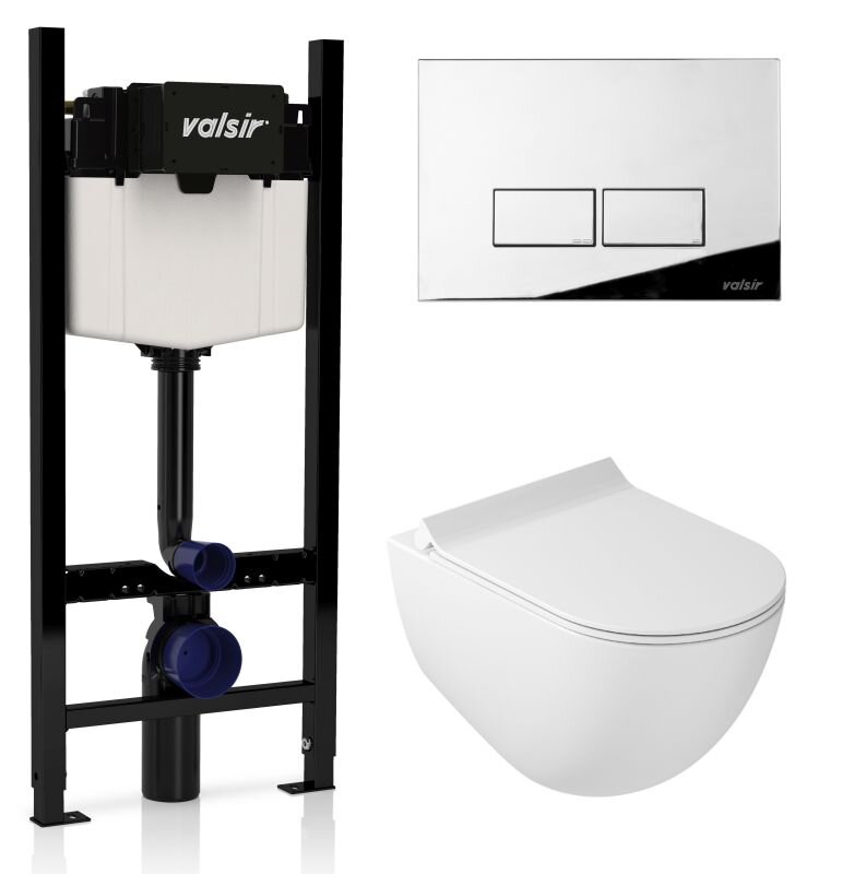 Изображение товара Безободковый унитаз Valsir Dream 7317+7315+P3 Chrome