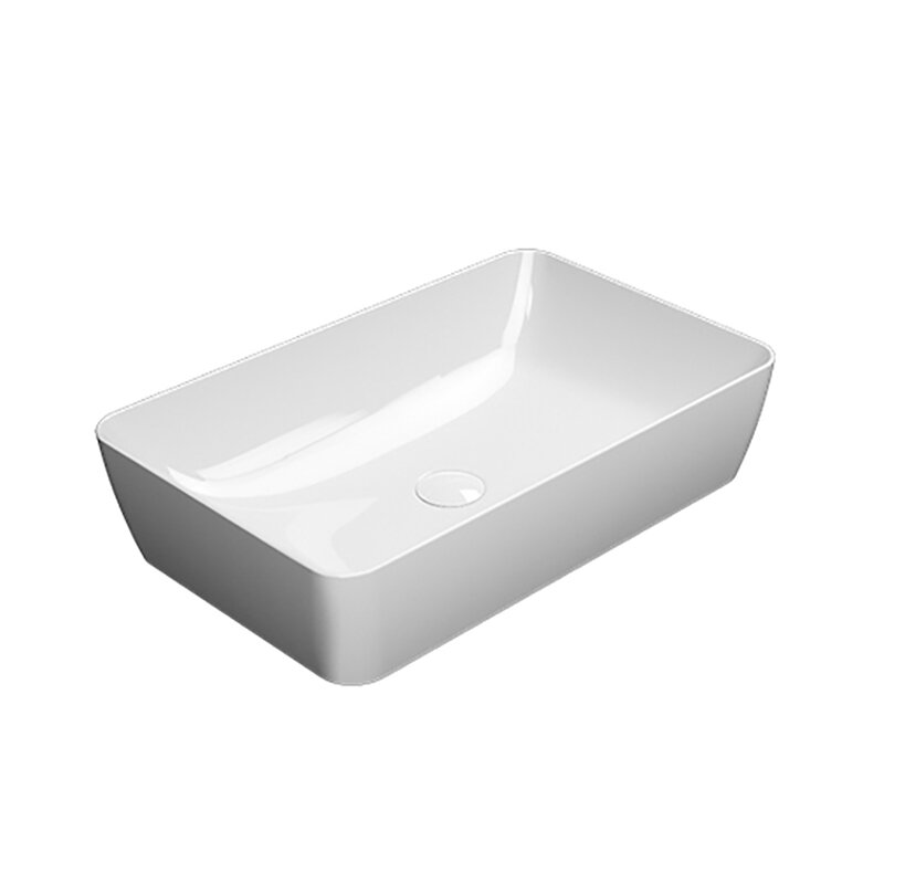 Изображение товара Раковина GSI Nubes 903611 накладная 60x38 см белый глянцевый фаянс