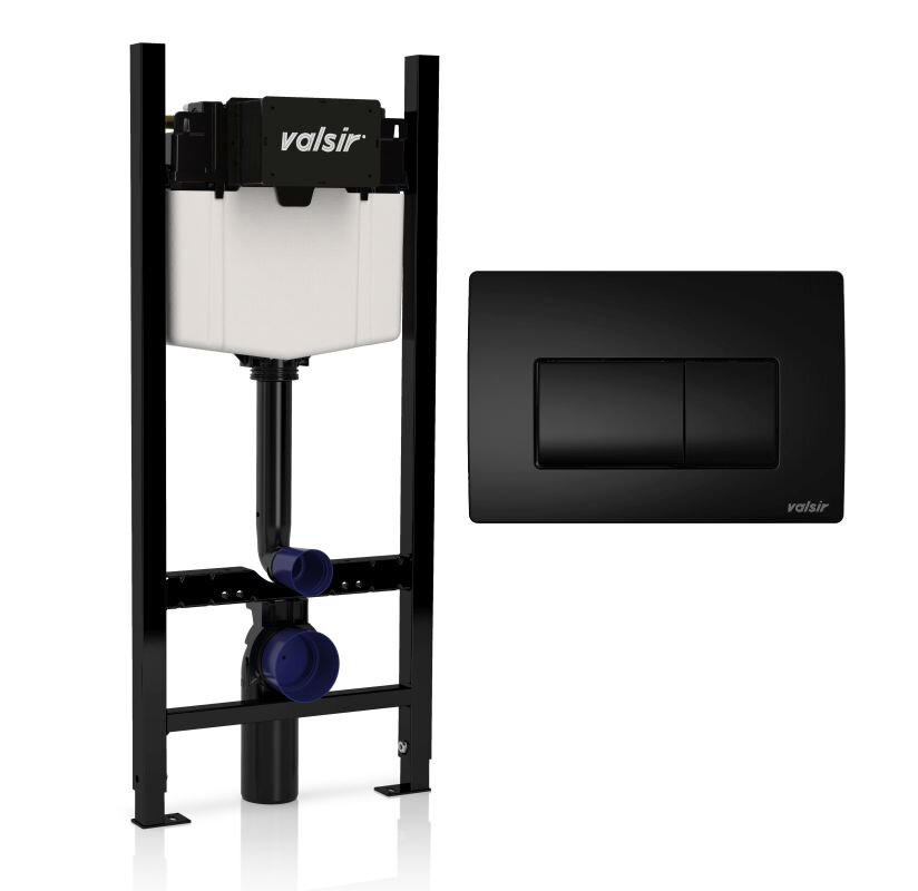 Изображение товара Инсталляция для унитаза Valsir Winner S KIT P1 BM VS0853202 с клавишей черный матовый